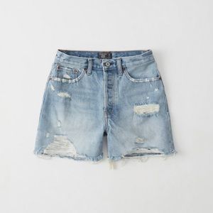 Abercrombie High Rise Mid Length Denim Shorts